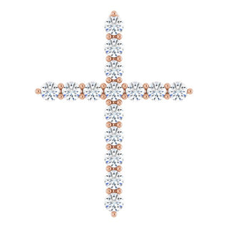 14K Rose 1/2 CTW Lab-Grown Diamond Cross Pendant