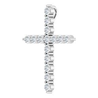 Platinum 1/2 CTW Natural Diamond Cross Pendant