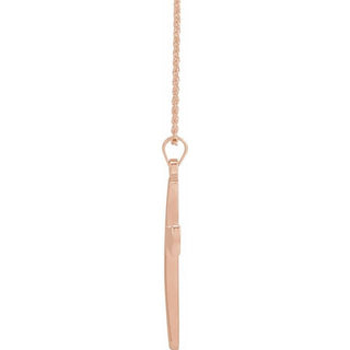 14K Rose Cross 18" Necklace