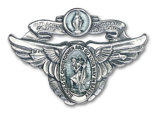 Silver Finish Our Lady of the Highway Visor Clip