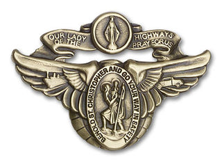 Gold Finish Our Lady of the Highway Visor Clip