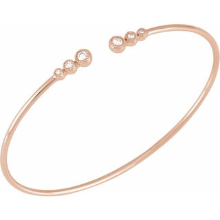 14K Rose 1/4 CTW Natural Diamond Cuff 7" Bracelet