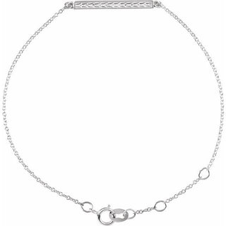 Sterling Silver Patterned Bar Bracelet