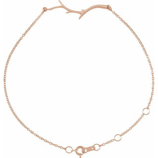 14K Rose Branch Bar 6 1/2-7 1/2" Bracelet