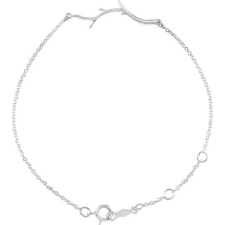14K White Branch Bar 6 1/2-7 1/2" Bracelet