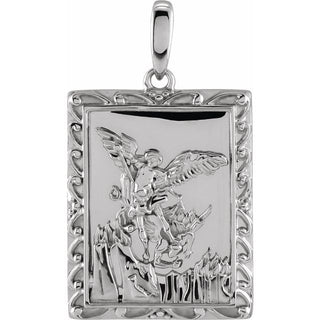 Sterling Silver 19.8x15.9 mm Saint Michael Medal