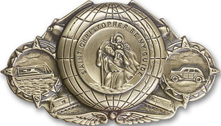 Gold Finish Saint Christopher Visor Clip