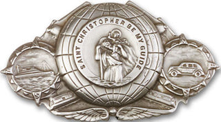 Silver Finish Saint Christopher Visor Clip
