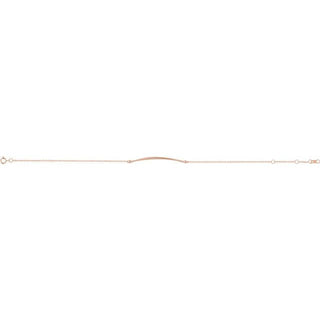 14K Rose Curved Bar 6 1/2-7 1/2" Bracelet