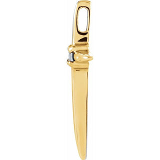 14K Yellow .03 CT Natural Diamond Cross Pendant