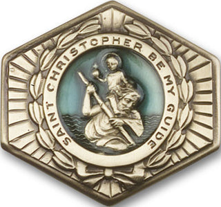 Gold Finish Saint Christopher Visor Clip