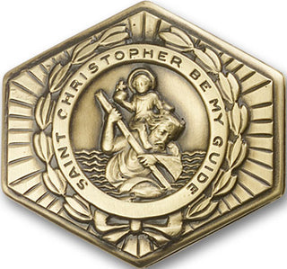Gold Finish Saint Christopher Visor Clip