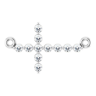 Platinum 1/5 CTW Natural Diamond Sideways Cross Necklace Center