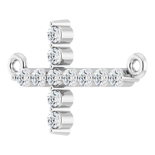 Platinum 1/5 CTW Natural Diamond Sideways Cross Necklace Center