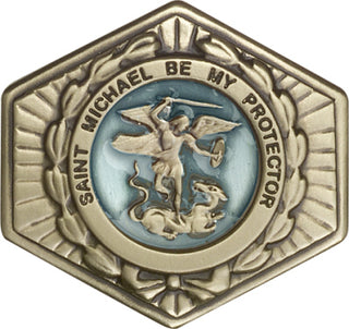 Gold Finish Saint Michael the Archangel Visor Clip