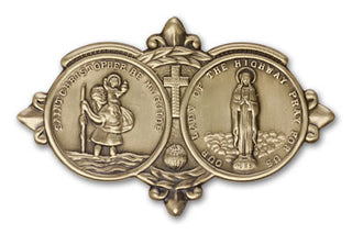 Gold Finish Our Lady of the Highway Visor Clip