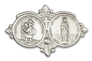 Silver Finish Our Lady of the Highway Visor Clip