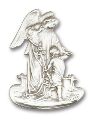 Silver Finish Guardian Angel Visor Clip