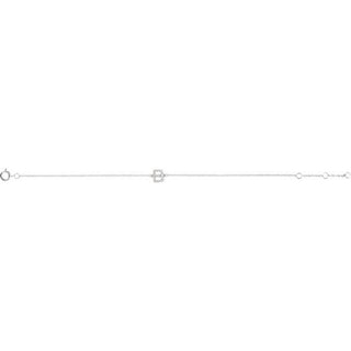 14K White .07 CTW Natural Diamond Initial B 6-7" Bracelet