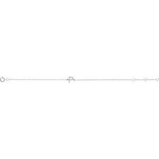 14K White .05 CTW Natural Diamond Initial P 6-7" Bracelet