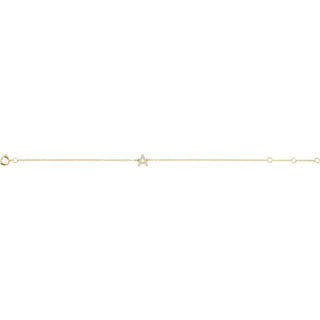 14K Yellow 1/10 CTW Natural Diamond Initial A 6-7" Bracelet
