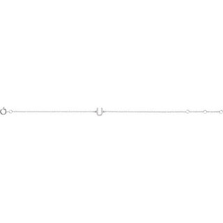 14K White .05 CTW Natural Diamond Initial U 6-7" Bracelet