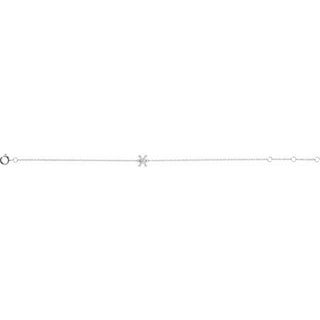 14K White .04 CTW Natural Diamond Initial X 6-7" Bracelet