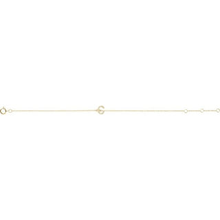 14K Yellow .04 CTW Natural Diamond Initial C 6-7" Bracelet