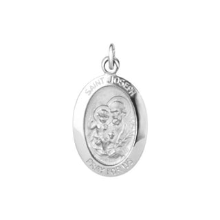 14K White 15x11 mm Saint Joseph Medal