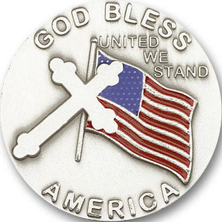 Silver Finish God Bless America Visor Clip