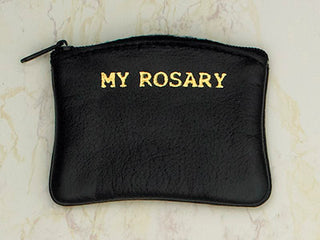 6-Pack - Small Leather 3" x 2-1/2" Rosary Pouch