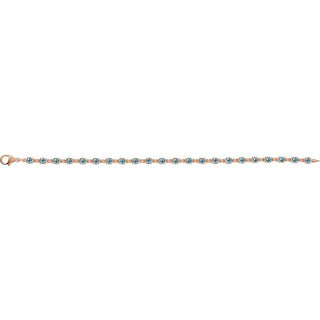 14K Rose Natural Sky Blue Topaz 7 1/4" Line Bracelet