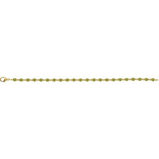 14K Yellow Natural Peridot 7 1/4" Line Bracelet