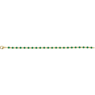14K Yellow Lab-Grown Emerald 7 1/4" Line Bracelet