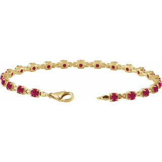 14K Yellow Lab-Grown Ruby 7 1/4" Line Bracelet
