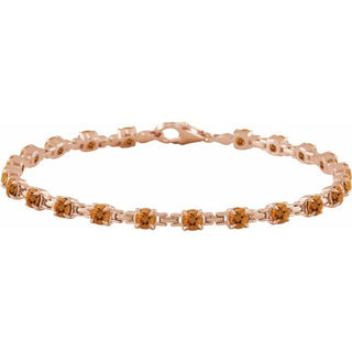 14K Rose Natural Citrine 7 1/4" Line Bracelet