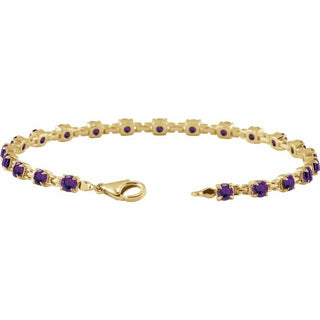 14K Yellow Natural Amethyst 7 1/4" Line Bracelet