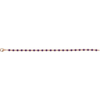 14K Rose Natural Amethyst 7 1/4" Line Bracelet
