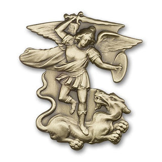 Gold Finish Saint Michael the Archangel Visor Clip