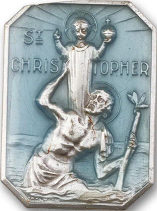 Silver Finish Saint Christopher Visor Clip