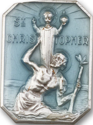 Silver Finish Saint Christopher Visor Clip