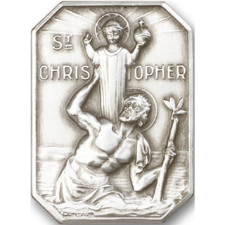 Silver Finish Saint Christopher Visor Clip
