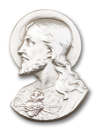 Silver Finish Sacred Heart Visor Clip