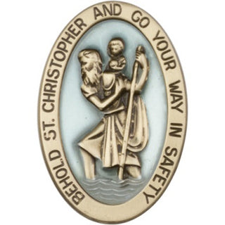 Gold Finish Saint Christopher Visor Clip