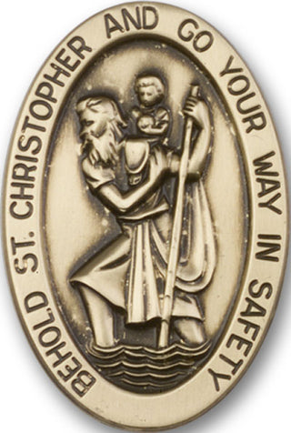 Gold Finish Saint Christopher Visor Clip