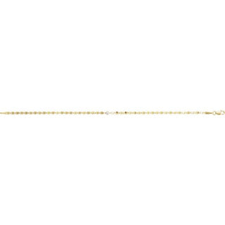 14K Yellow .06 CT Natural Diamond Bezel-Set Link 7 1/2" Bracelet 