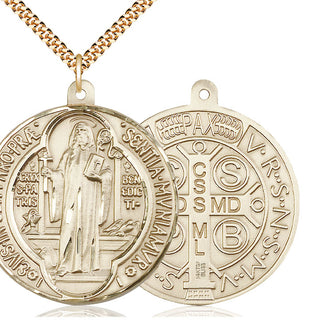 14kt Gold Filled Saint Benedict Medal Catholic Jewelry