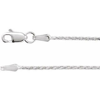 16 Inch Diamond Cut Wheat Chain With Lobster Clasp Sterling Silver