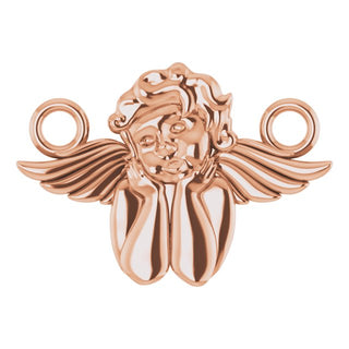 14K Rose Cherub Necklace Center