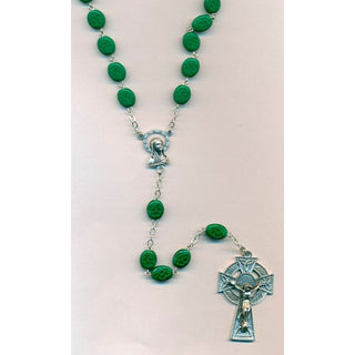 Irish Rosary with Shamrocks engraved on beads